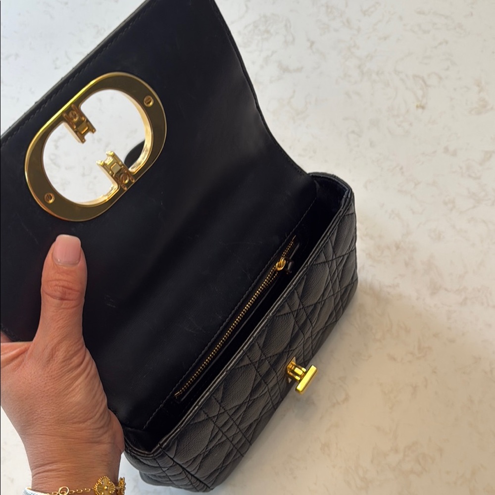 Dior Black and Gold Mini Bag with Quilted Design - Picture 4 of 7